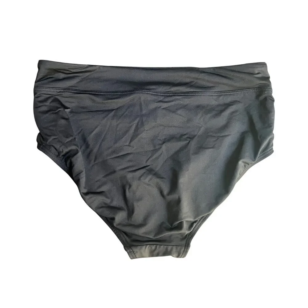 LANDS' END WOMENS SIZE 10 SWIM BIKINI BRIEF SWIM BOTTOM BLACK